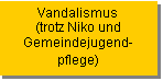 Textfeld: Vandalismus 
(trotz Niko und 
Gemeindejugend-pflege)